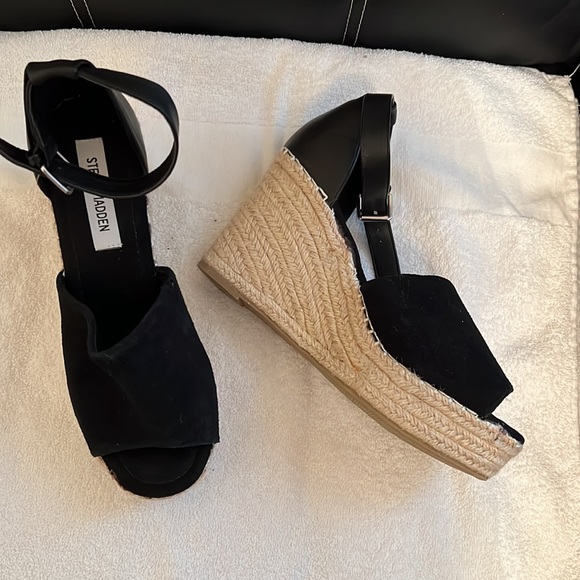 Black Suede like feel sandals - Picture 3 of 5